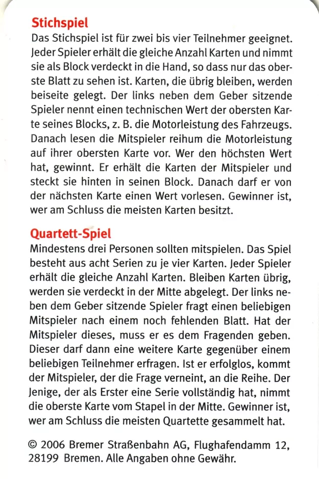 Playing card: Stichspiel
(2006)