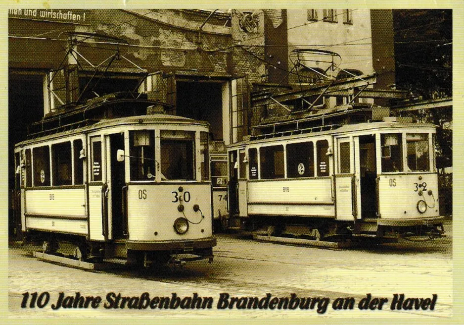 Postcard: Brandenburg an der Havel railcar 30 by Altes Straßenbahn Depot (2007)