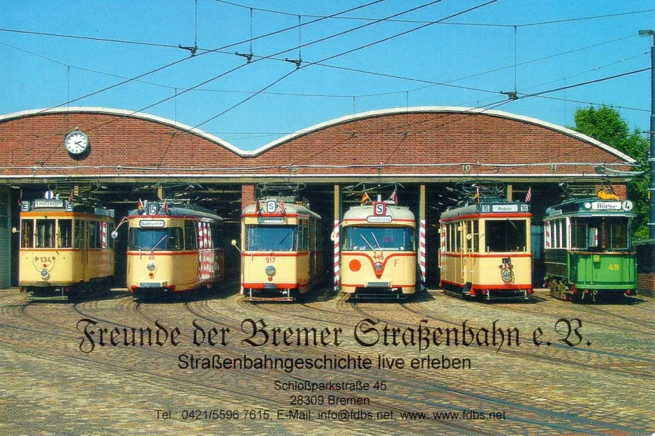 Postcard: Bremen railcar 134 in front of Sebaldsbrück (2003)