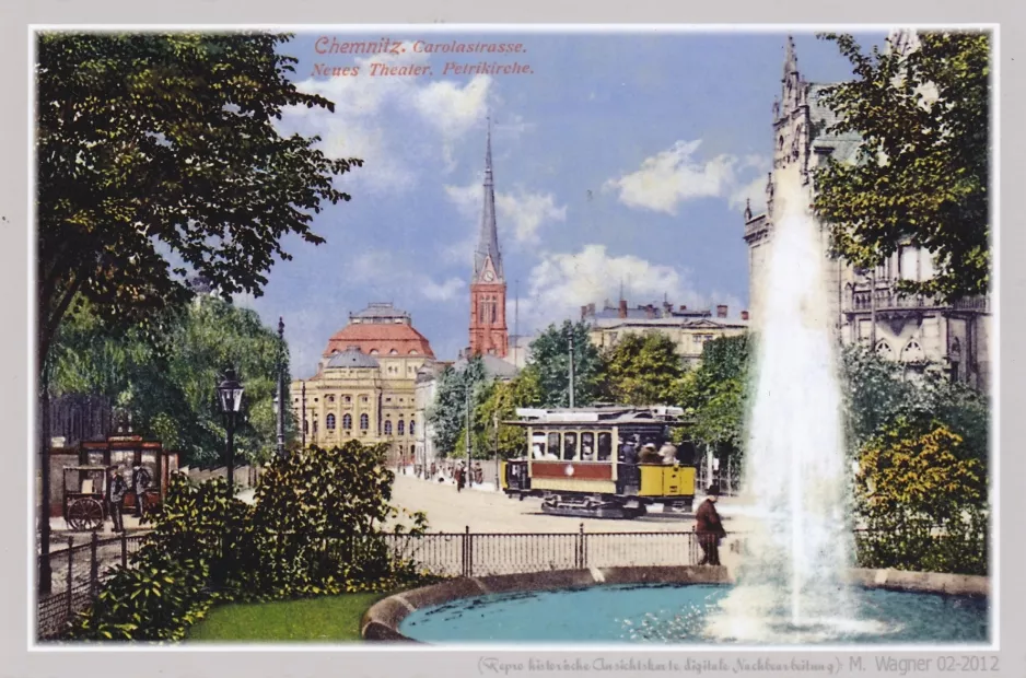 Postcard: Chemnitz near Theaterplatz (1899)