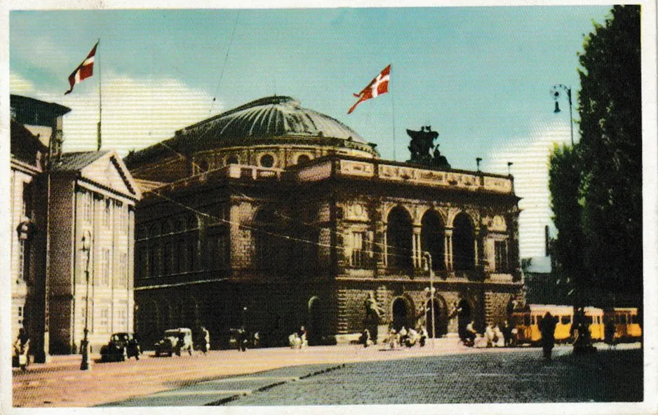 Postcard: Copenhagen tram line 1 by Royal Danish Theatre (1946-1955)