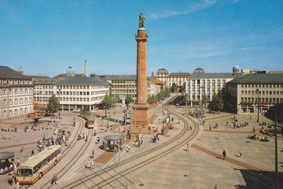 Postcard: Darmstadt on Luisenplatz (1975)