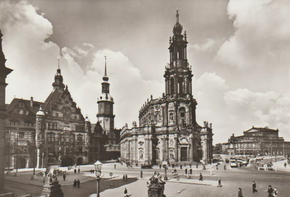 Postcard: Dresden by Katholische Hofkirche (1939)