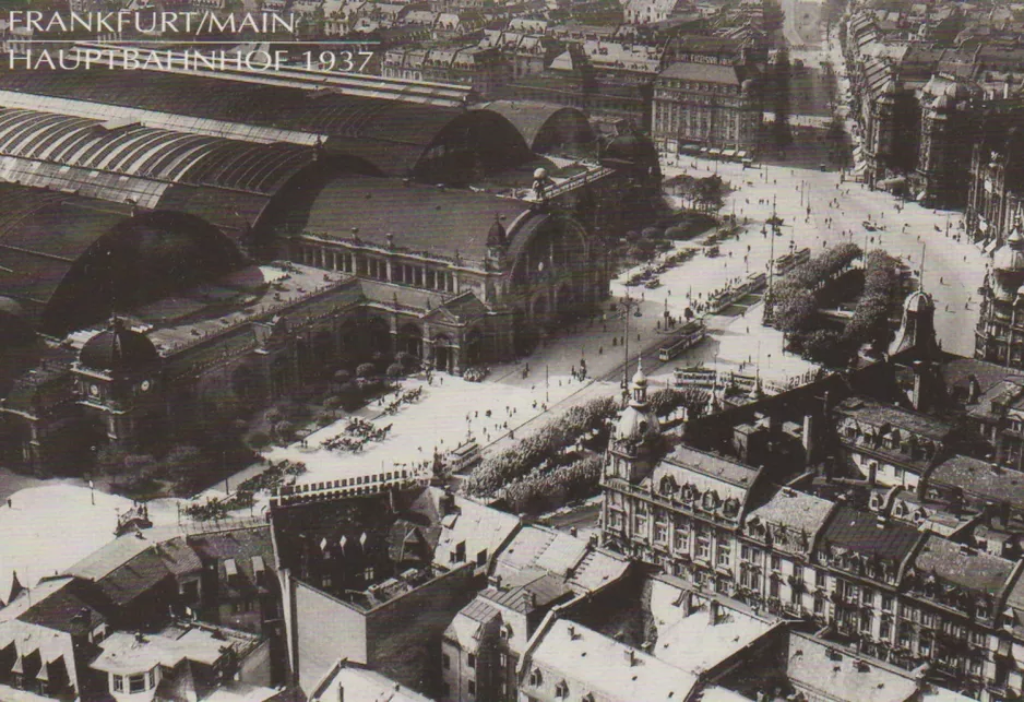 Postcard: Frankfurt am Main by Hauptbahnhof (1937)