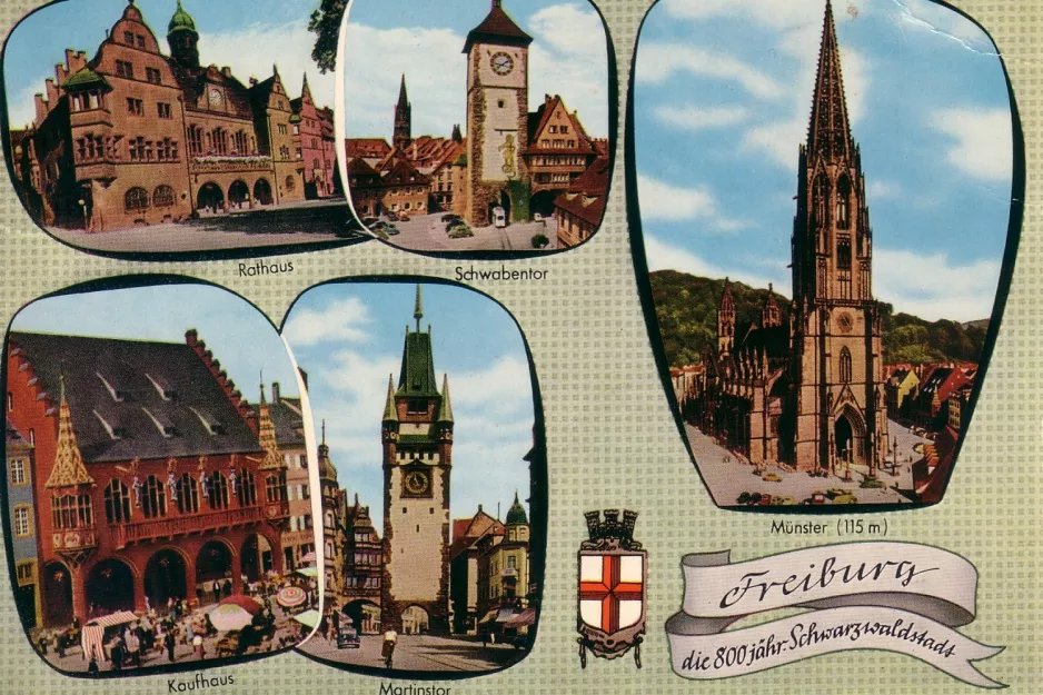 Postcard: Freiburg die 800 jähr. Schwargwaldstadt
 (1950)