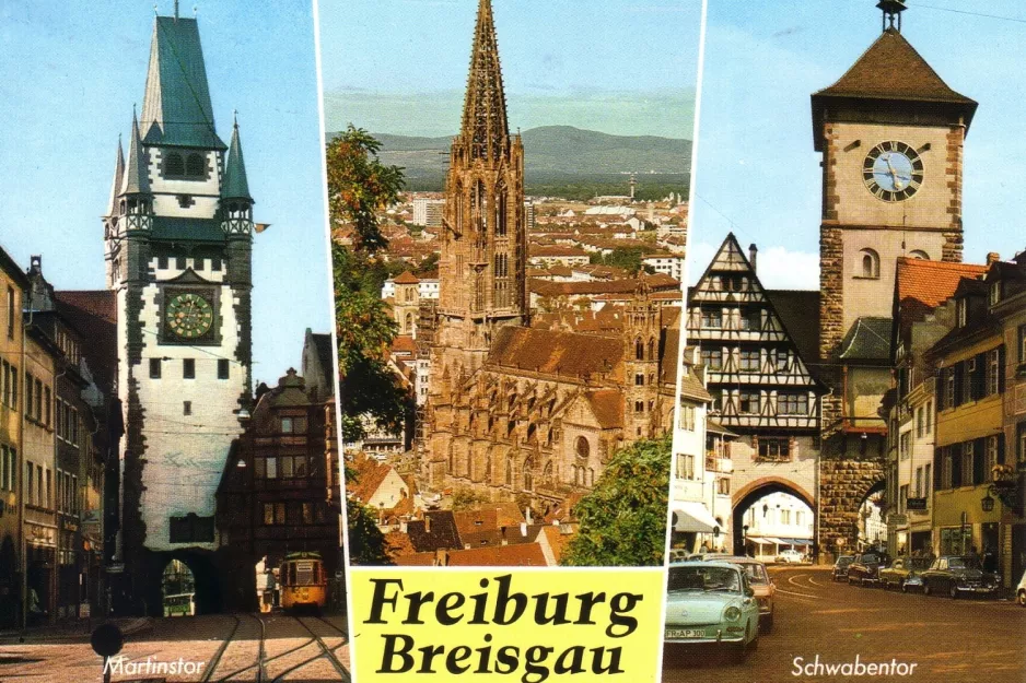 Postcard: Freiburg im Breisgau by Martinstor (1960)