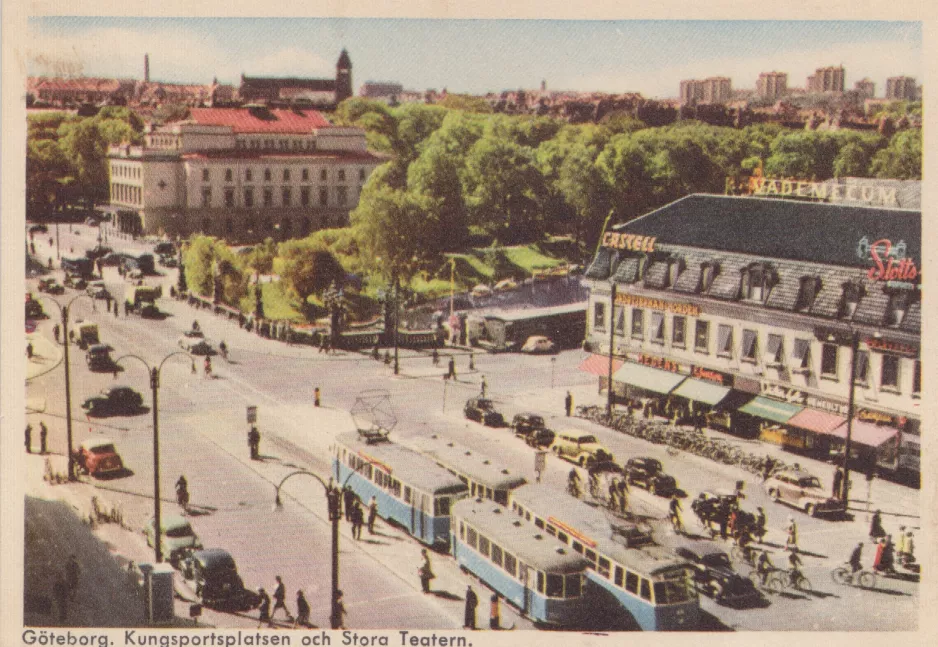 Postcard: Göteborg. Kungsportsplatsen och Stora Teatern (1955)