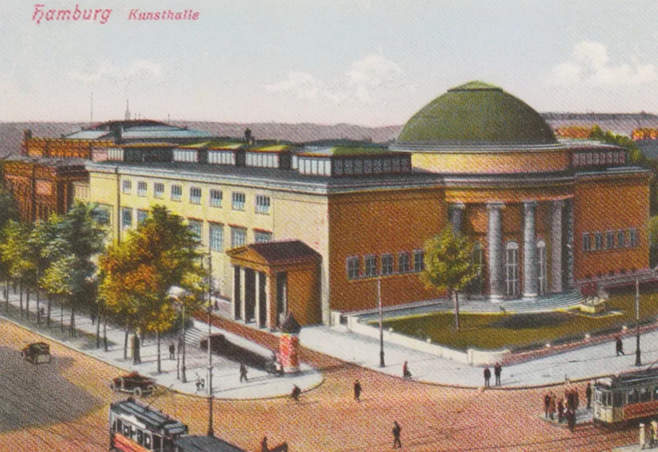 Postcard: Hamburg near Hamburger Kunsthalle (1925)