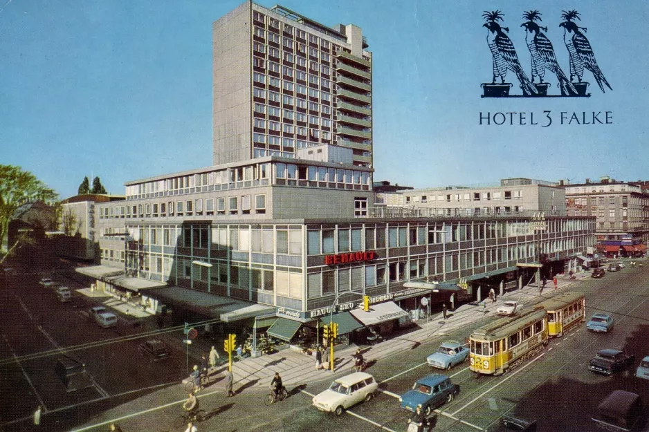 Postcard: Hotel "Tre Falke" - Copenhagen, Denmark (1959-1966)