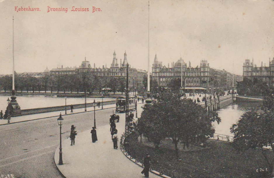 Postcard: København. Dronning Louises Bro. (1909)