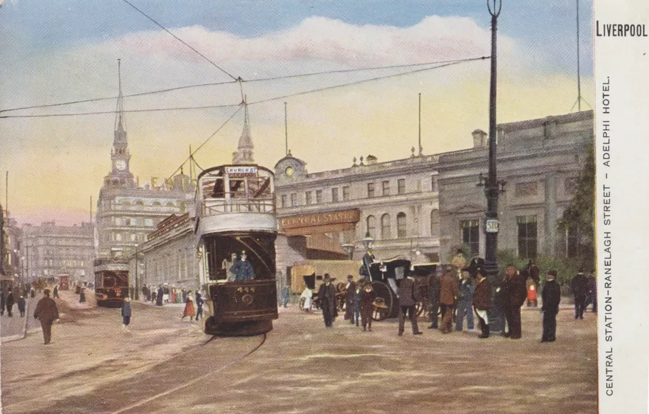 Postcard: Liverpool Central Station-Ranelagh Street - Adelphi Hotel (1920)
