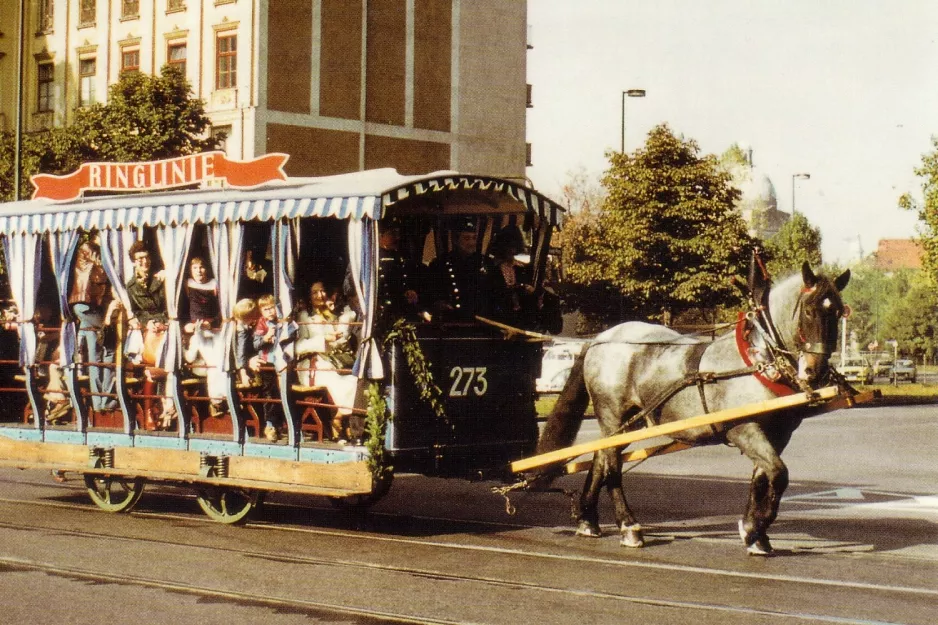 Postcard: Munich museum tram 273 near Kammerspiele (1976)