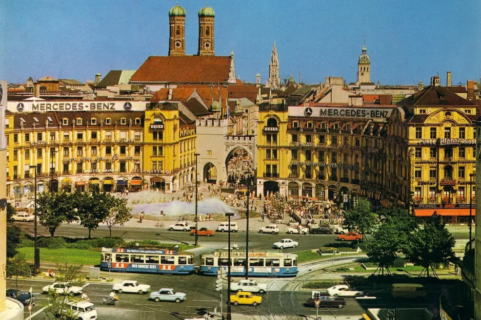 Postcard: Munich on Karlsplatz (Stachus) (1969)