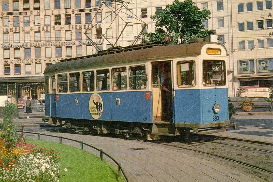 Postcard: Munich railcar 693 at Sendlinger Tor (1961)