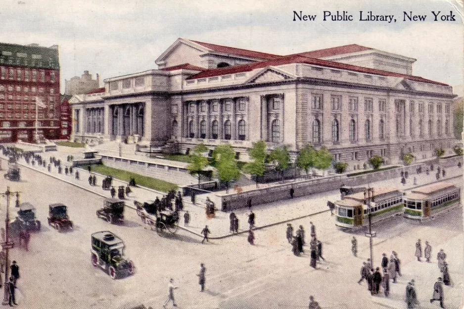 Postcard: New Puplic Library, New York
 (1910)