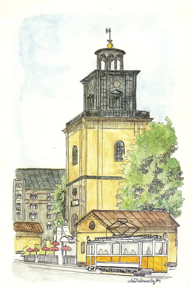 Postcard: Norrköping museum line 1 by Stadstornet (1984)
