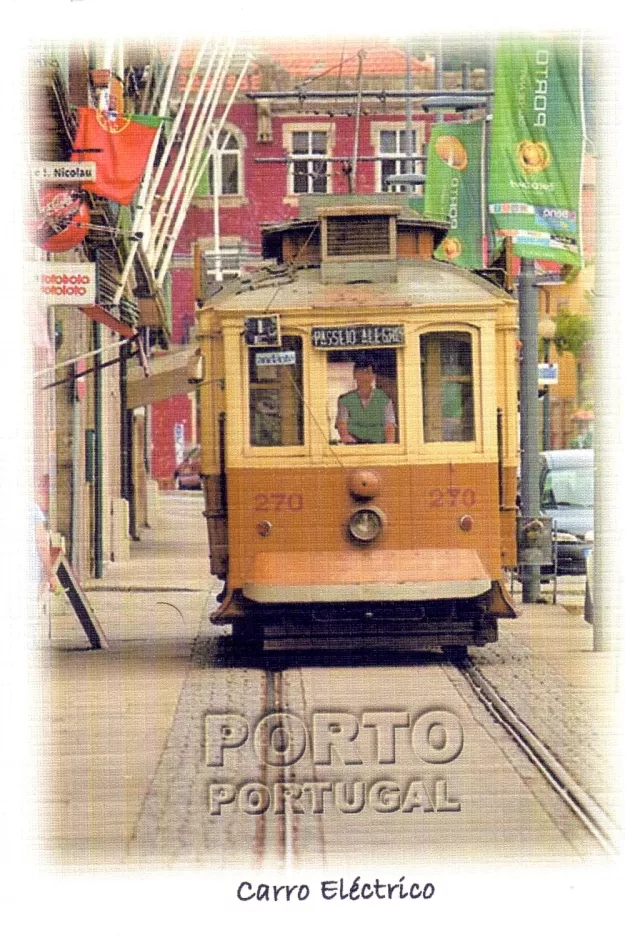 Postcard: Porto tram line 1 with railcar 270 (2007)