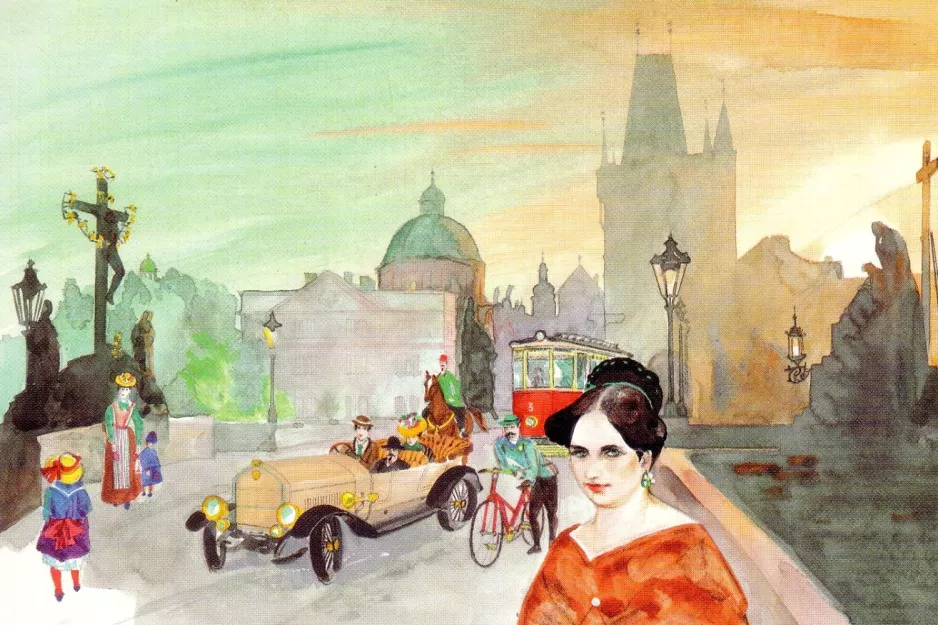 Postcard: Prague near Karlovy lázně (1923)