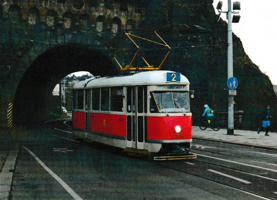 Postcard: Prague railcar 5002 by Vyšehradského tunelu (2005)