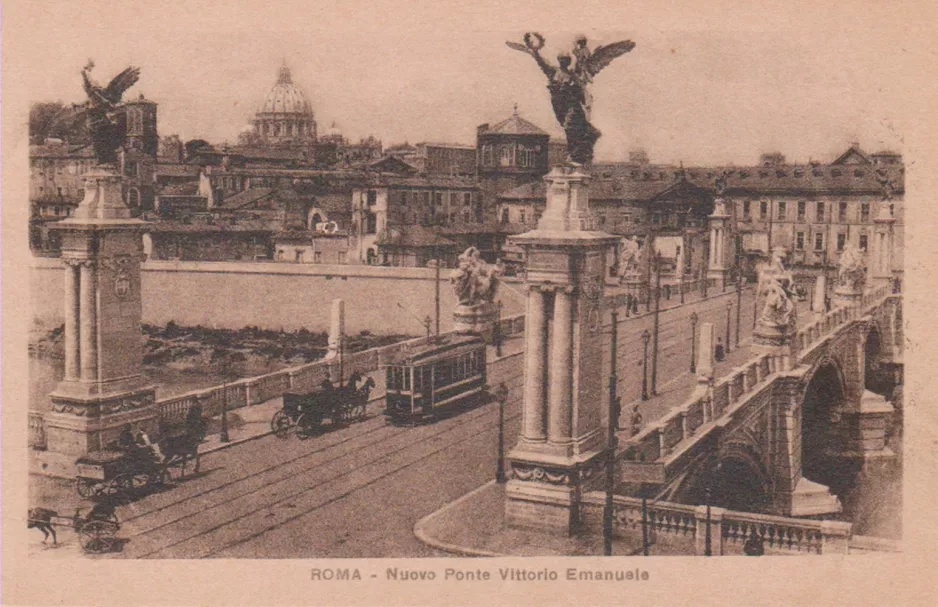 Postcard: ROMA - Nuovo Ponte Vittorio Emanuel (1905)