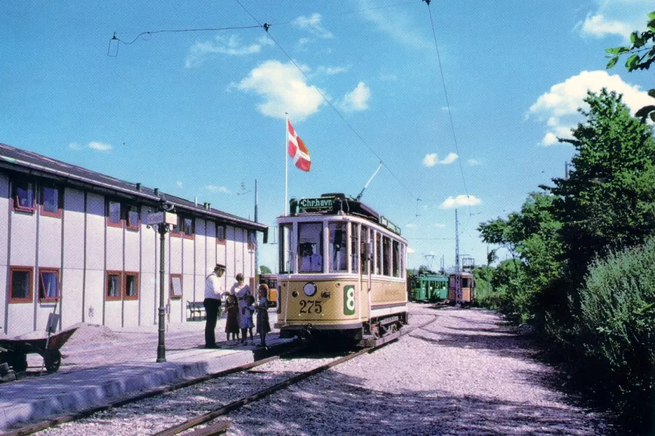 Postcard: Skjoldenæsholm standard gauge with railcar 275 on The Tram Museum (1985)