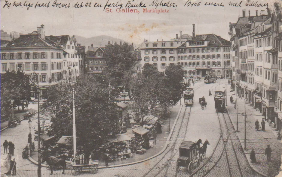 Postcard: St. Gallen, Marktplatz (1900)