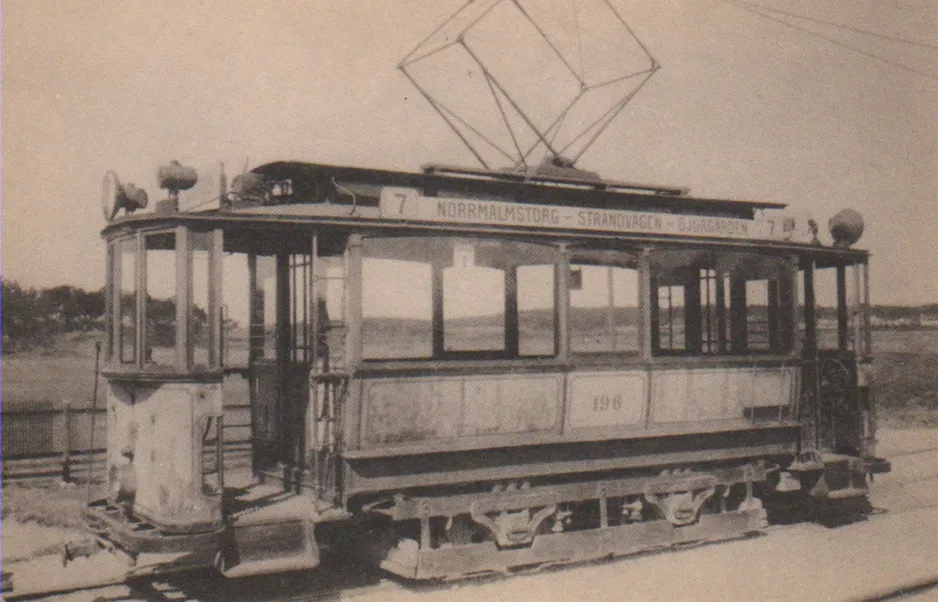 Postcard: Stockholm railcar 196 at Waldemarsudde (1940)