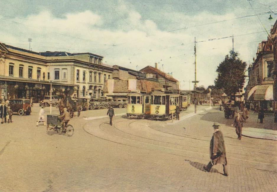 Postcard: Utrecht railcar 13 on Stationsplein (1889-1891)