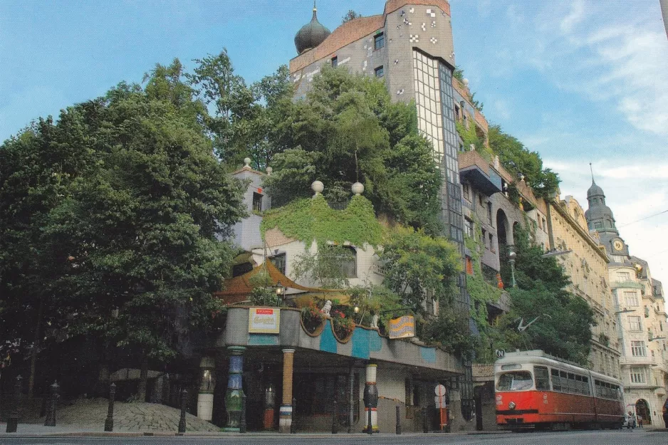 Postcard: Vienna tram line N on Löwengasse (1990)