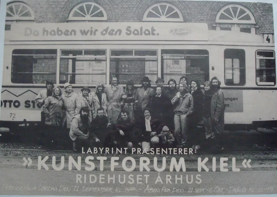Poster: Kiel tram line 4 with sidecar 72 at Fähre Holtenau (1985)