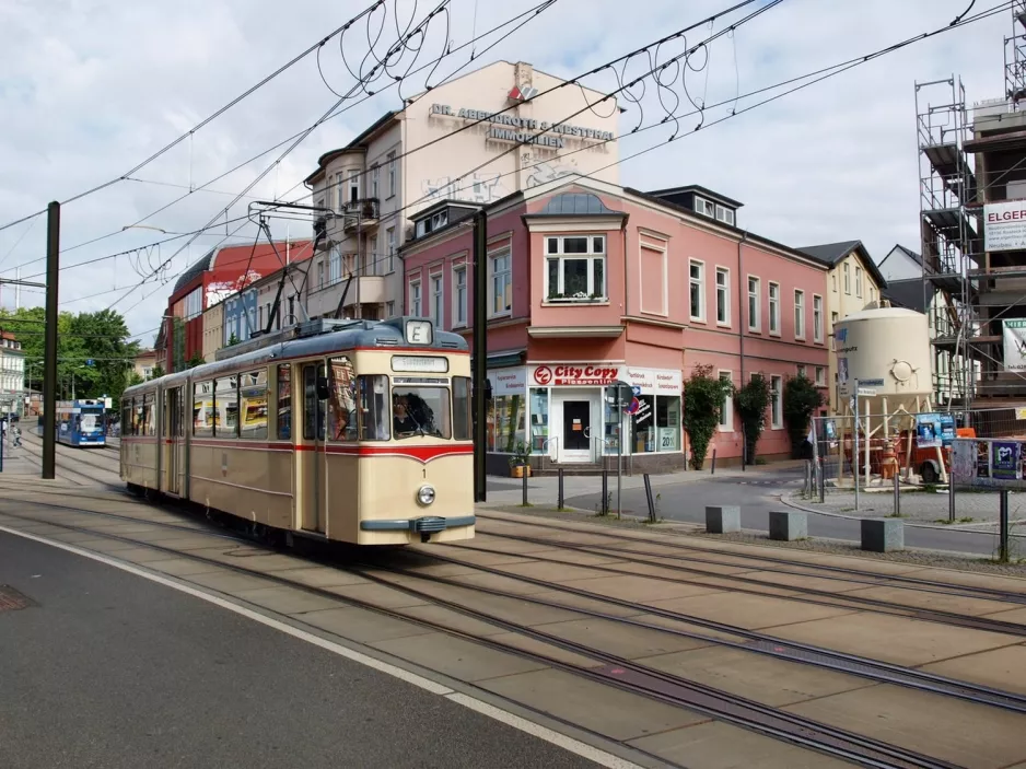 Rostock articulated tram 1 on Doberaner Platz (2010)