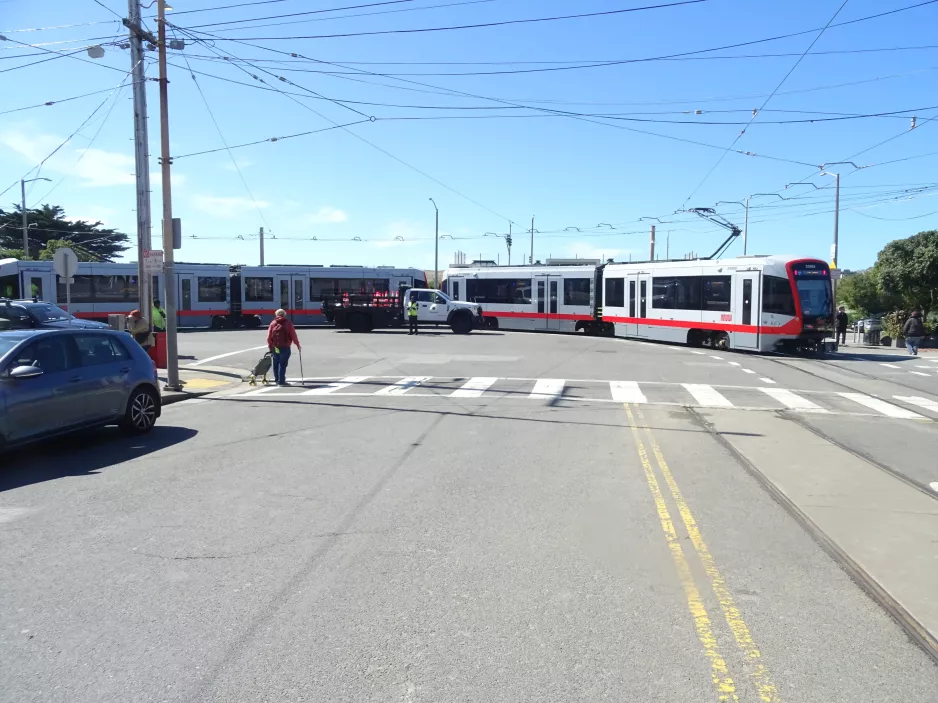 San Francisco tram line N Judah with articulated tram 2014 near Ocean Beach (2023)