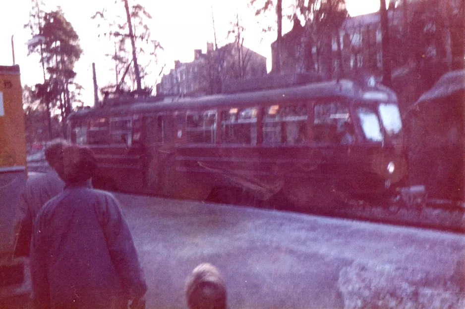 Stockholm tram line 21 Lidingöbanan with railcar 10 at Baggeby (1984)