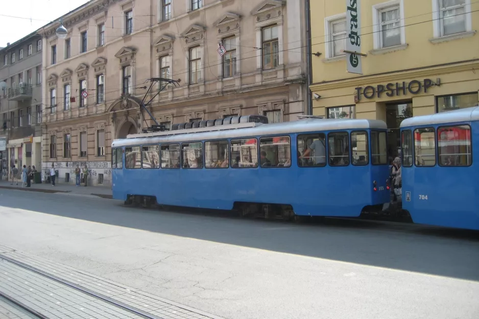 Zagreb railcar 205 on Jurišićeva ulica (2008)