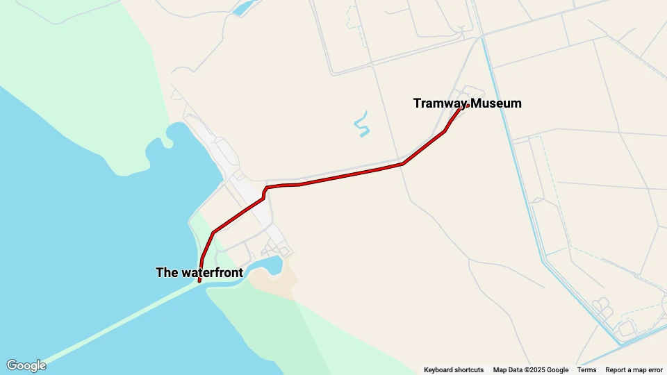 Adelaide museum line: Tramway Museum - The waterfront route map