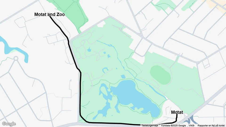 Auckland museum line: Motat and Zoo - Motat route map