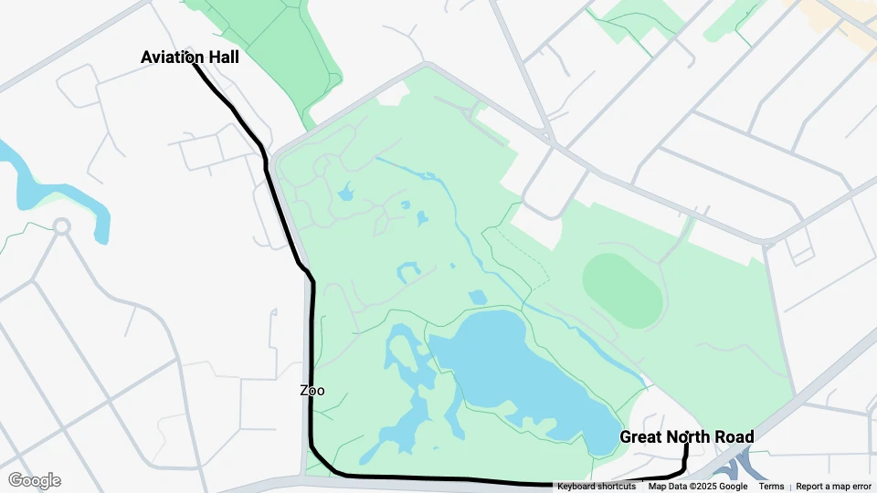 Auckland museum line MOTAT: Aviation Hall - Great North Road route map