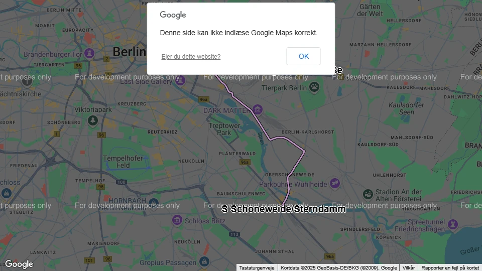 Berlin tram line 21: S+U Lichtenberg/Gudrunstraße - S Schöneweide/Sterndamm route map