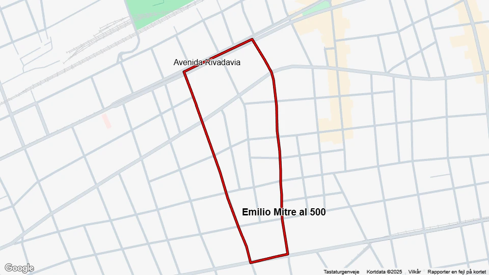 Buenos Aires Tranvía Histórico: Emilio Mitre al 500 - Avenida Rivadavia route map