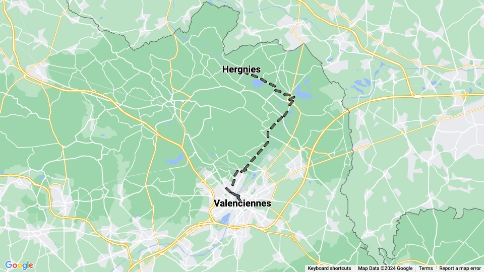 Chemins de fer économiques du Nord route map