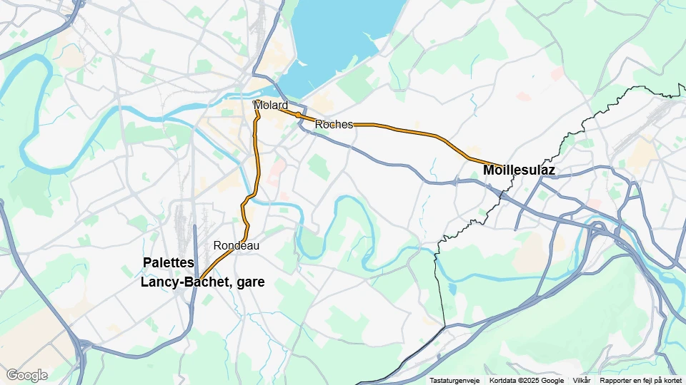 Geneva tram line 12: Lancy-Pont-Rouge Gare - Moillesulaz route map