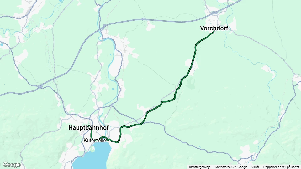 Gmünden tram line 174: Hauptbahnhof - Vorchdorf route map