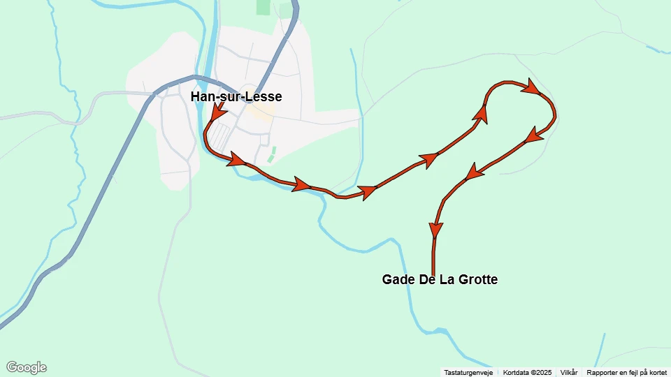 Han-sur-Lesse: Han-sur-Lesse - Gade De La Grotte route map