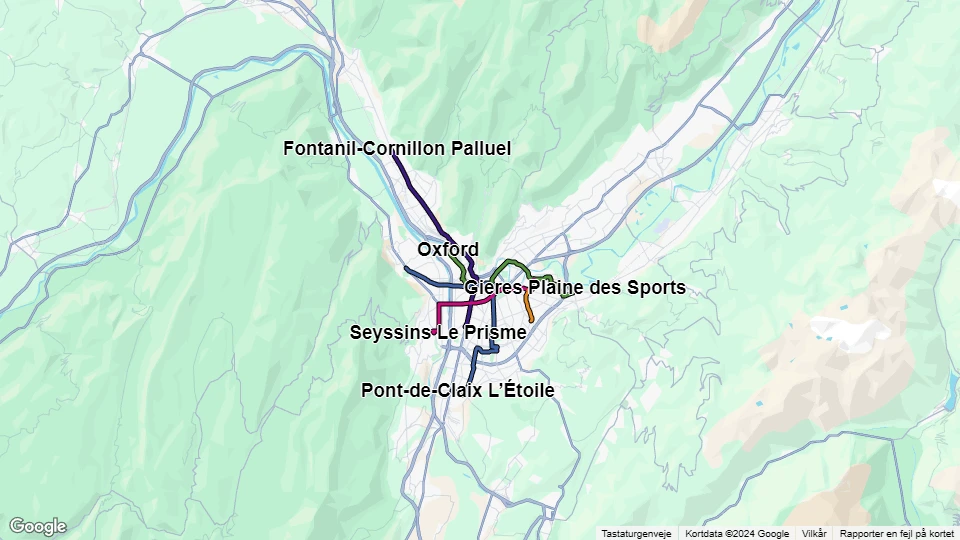 M Réso route map