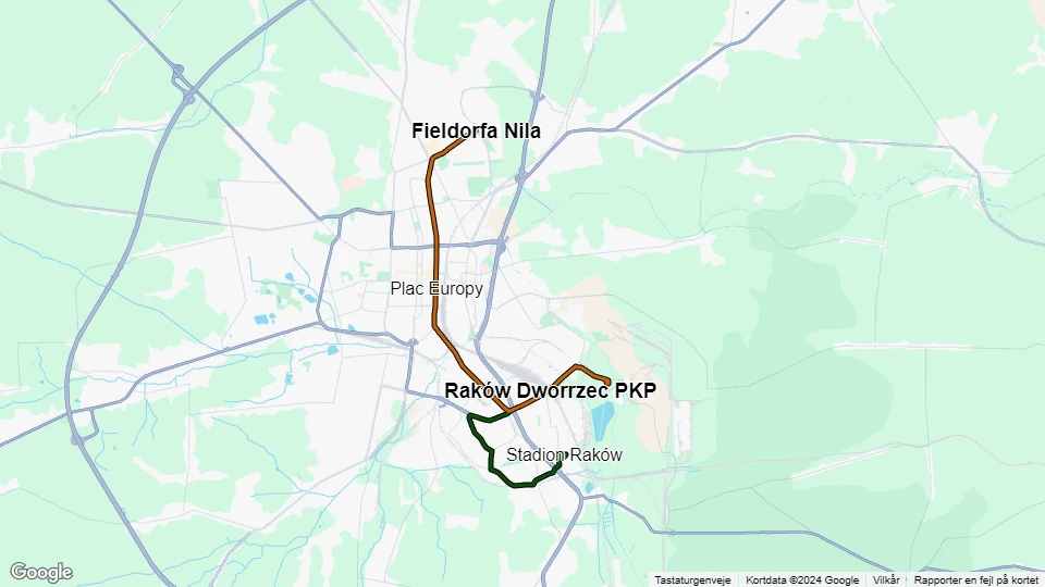 Miejskie Przedsiębiorstwo Komunikacyjne w Częstochowie (MPK Częstochowa) route map