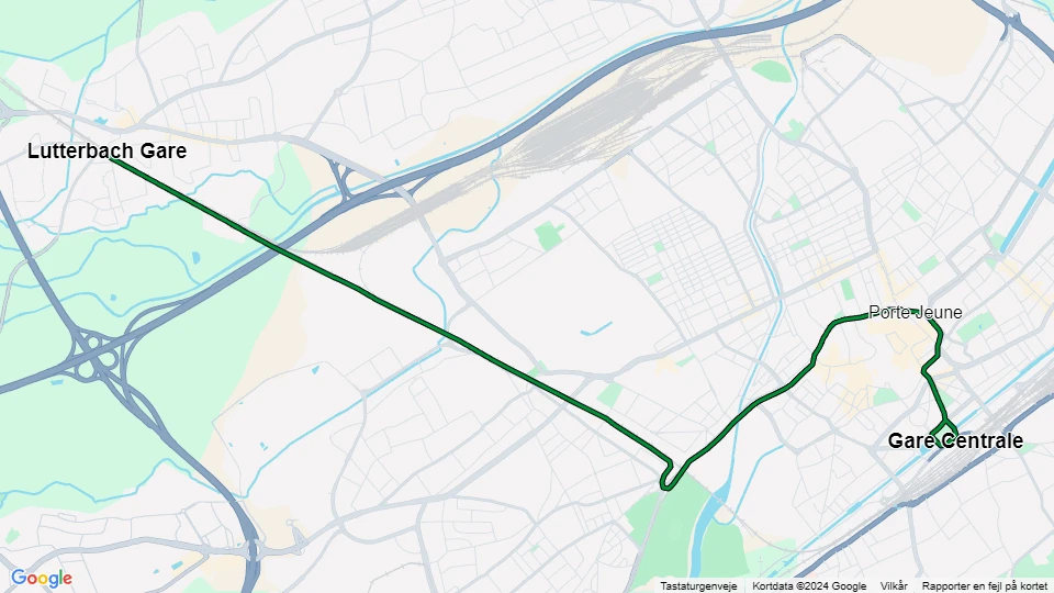 Mulhouse tram line 3: Gare Centrale - Lutterbach Gare route map