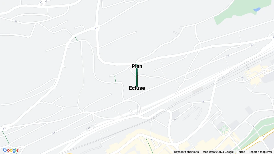 Neuchâtel funicular 112: Ecluse - Plan route map