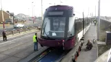 Bombardier Flexity 2 Tram - 011 Arrives in Blackpool. 23/03/12