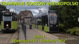 Trams Gorzow. Line 1 Wieprzyce PKP - Fieldorfa "Nila" 4K/Ride on tram line 1 in Gorzow - CABVIEW