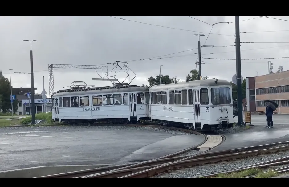 Gråkallbanen Car 7 + 55 Turning in the Munkvoll Loop